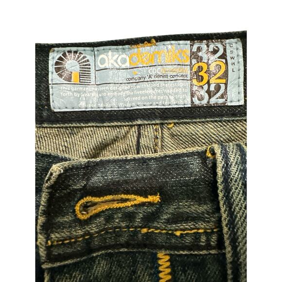 Akademiks Men Size 32X32 Patchwork stitching, baggy denim jeans 90s or Y2K era. - Picture 4 of 12